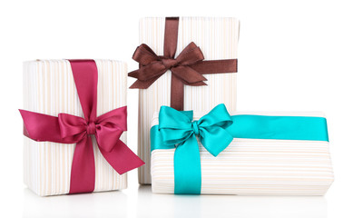 Gift boxes isolated on white