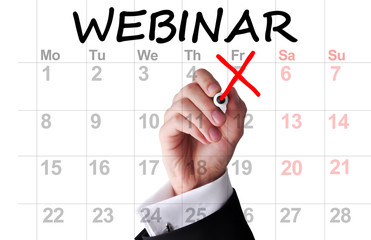 Webinar date on calendar or agenda