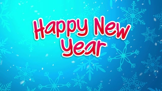 Blue Happy New Year 2015 Greeting Art Paper Card