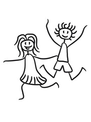 Tobendes glückliches Paar Pärchen