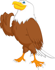 Fototapeta premium eagle cartoon thumbs up
