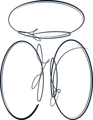 Beautiful collection of oval frames. Vector