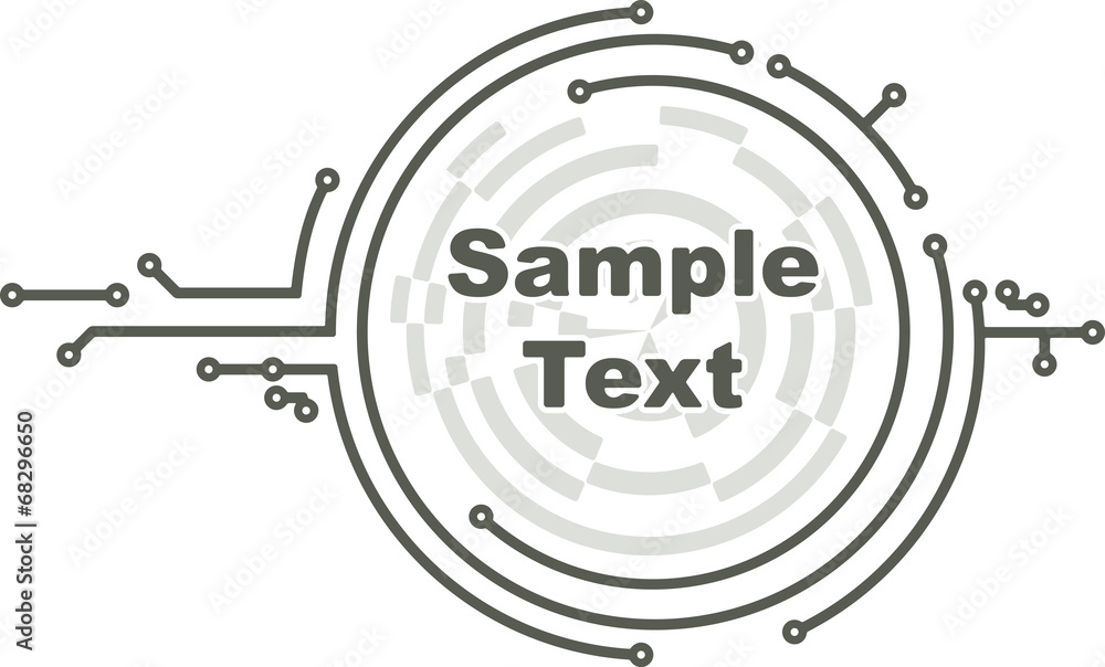 Poster round frame in pcb-layout style for text or design