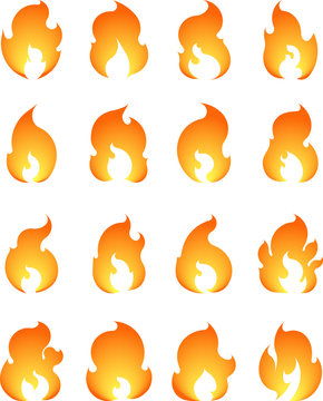 Set of 16 vector fires