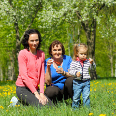 Fototapeta premium Grandmother, daughter and granddaughter 