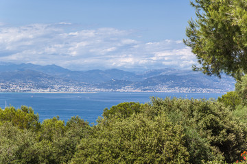 Fototapeta na wymiar Antibes, France. View of the seashore