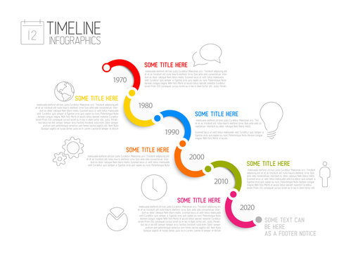 Infographic diagonal timeline report template