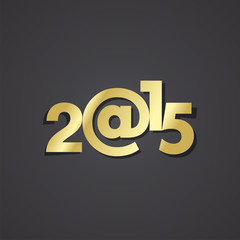 Gold New Year 2015 black background vector
