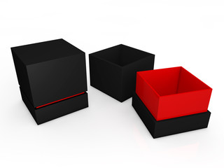 blank black boxes isolated on white background