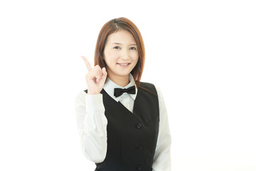 笑顔のウェイトレス