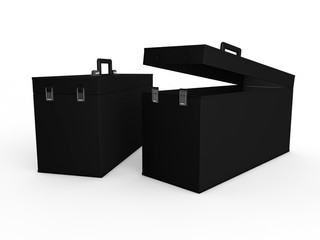 blank black boxes isolated on white background