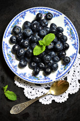 Blueberries on a plate.
