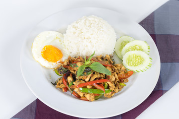 Spicy ground meat over rice
