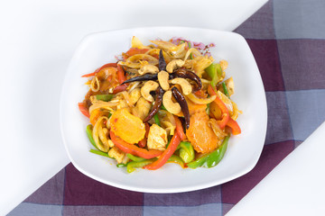 Pad cashew nut with chicken and sauteed