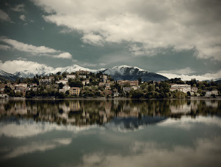 Fototapeta na wymiar Verbania town on the Lake Maggiore