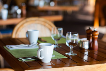Served table at restaurant