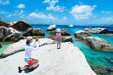 Tourist at Caribbean coast
