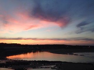 Obraz premium sunset on Ogunquit river in Maine