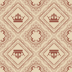 Seamless damask decorative wallpaper
