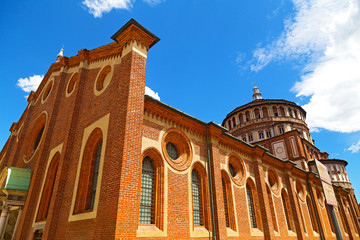 Fototapeta na wymiar Church of Santa Maria delle Grazie in Milan, Italy