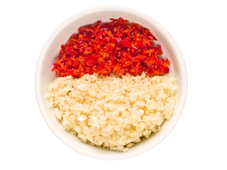 finely chopped garlic and chili
