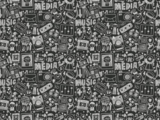 Fototapeta premium seamless doodle media pattern