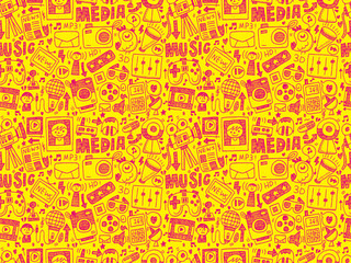 seamless doodle media pattern