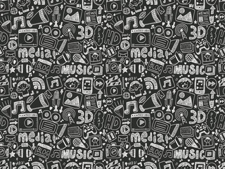 seamless doodle media pattern