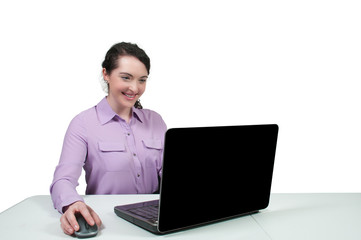 Woman Using Laptop