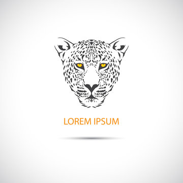 The head of the leopard for the label. Vector.
