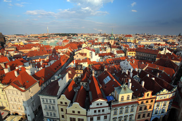 Naklejka na ściany i meble Prague square - Old town, Czech republic