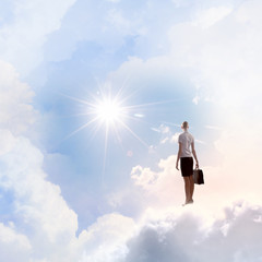 Businesswoman in heaven