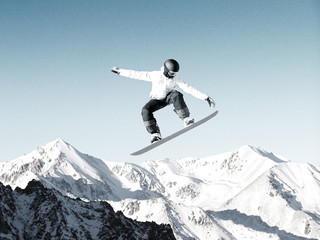 Naklejka na ściany i meble Snowboarding sport