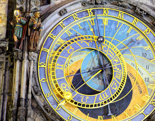 Fototapeta na wymiar Prague Astronomical Clock (Orloj) in the Old Town of Prague