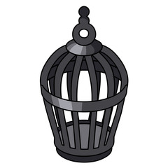 Bird cage isolated illustration