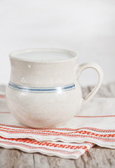 Fresh milk in ceramic mug