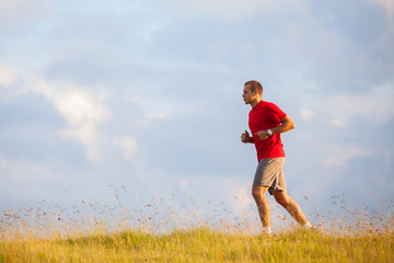 Running fitness man