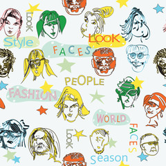 faces seamless pattern
