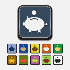 Stylish colored icons, moneybox