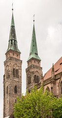 Fototapeta na wymiar Towers of St. Sebald Church