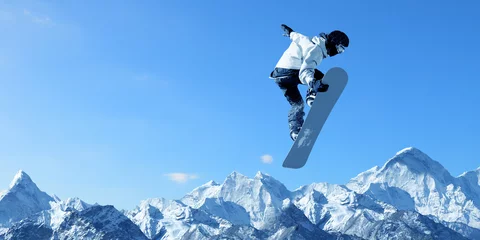 Foto op Plexiglas Snowboarden sport © Sergey Nivens