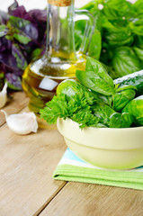 Olive oil and greens