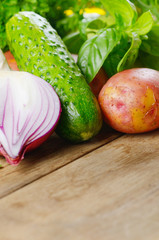 Fresh green vegetable set