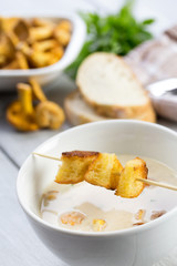 leckere Pilzcremesuppe