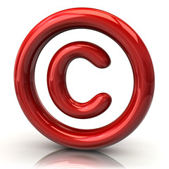 Red copyright icon