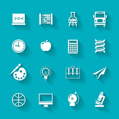 Set of school and education icons.