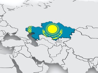 Map of worlds. Kazakhstan.