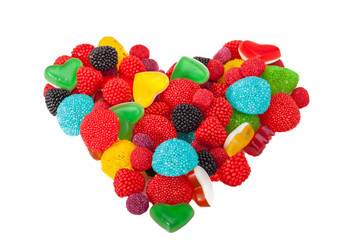 heart made by candies