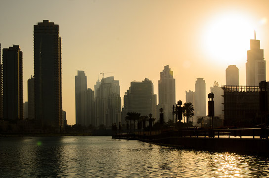 Sonnenuntergang in Dubai Downtown, VAE