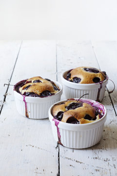clafoutis with blueberries and cherries